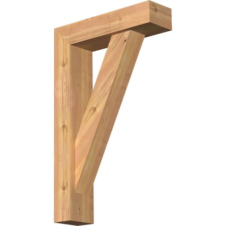 Ekena Millwork Traditional Block Smooth Bracket w/ Offset Brace, Western Red Cedar, 5 1/2"W x 20"D x 32"H BKT0604X20X32TRA05SWR